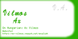 vilmos ax business card